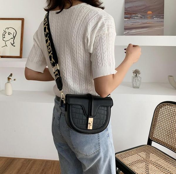 

ins saddle bag women shoulder bags wide shoulder straps small crossbody fashion sister travel bag