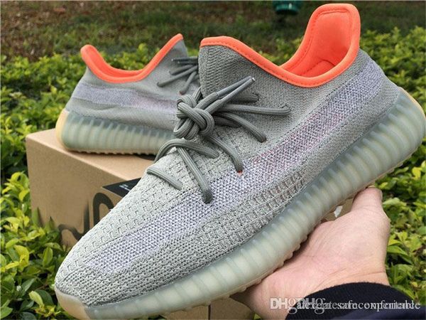 

2020 new sply s350 v2 desert sage authentic originals green primeknit orange fx9035 kanye west men women running shoes sneakers with box