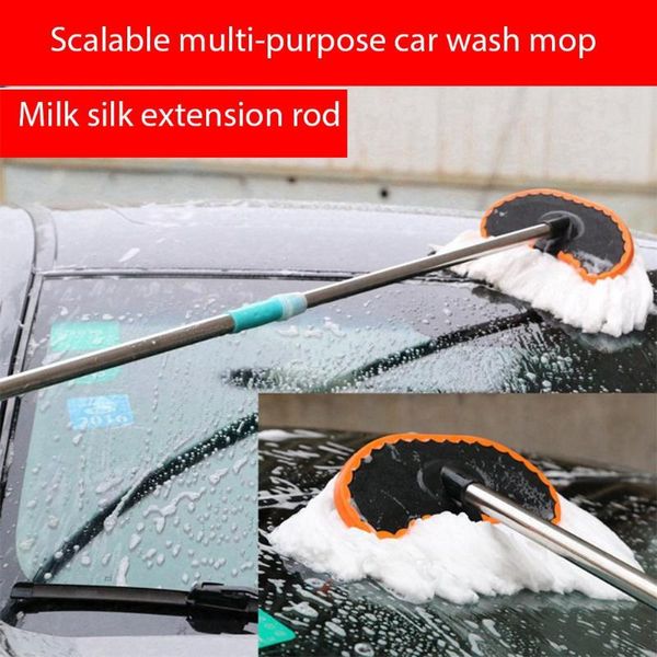 

car wash brush automobiles brushes mop adjustable telescoping long handle cleaning tool supplies wiping milk silk auto care tool