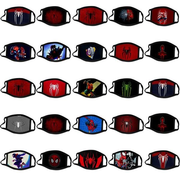 

reusable spiderman mask cartoon breathable cotton windproof anti-dust anti pollution mouth face masks for kids 5 frfdj
