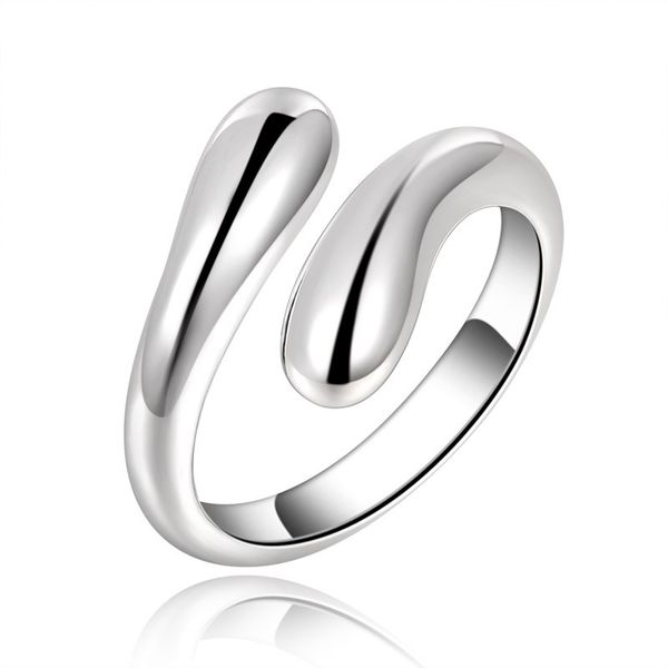 

2020 plated titanium stainless steel rings water drop rings never fade elegant women's party rings adjustable size, Silver