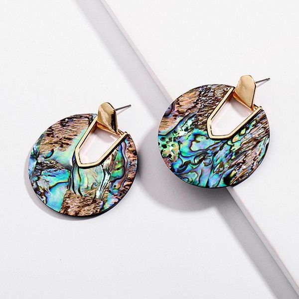 

kendra style design new collection statement round disc abalone shell dangle drop earrings collection stunning weightless jewelry earrings, Silver