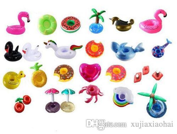 

inflatable toy drinks cup holder watermelon apple kiwi pool floats coasters flotation devices for kid children pool parties bath toy
