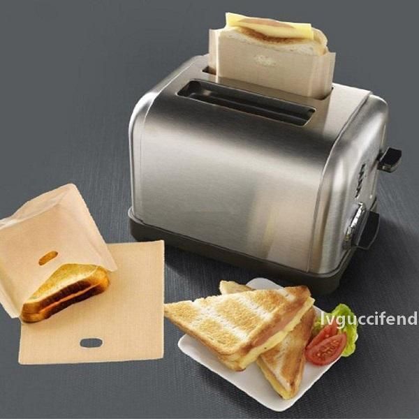 

2018 ptfe sandwich toasters bread cake bag reusable non stick baking bag barbecue microwave oven fries heating bag bbq bags 16*16.5cm
