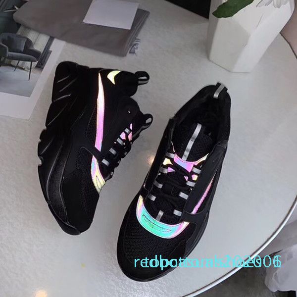 

latest designer b22 sneakers vintage mens trainers women leather platform sneakers canvas calfskin trainers luxury sneakers tr01, Black