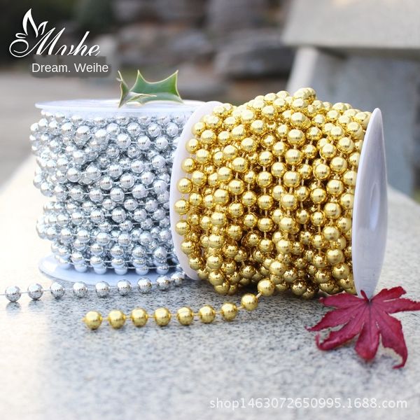 

plastic plating wire diy ball suit 8mm round unmoved beads diy accessories ball costume decorative beads chain, Silver
