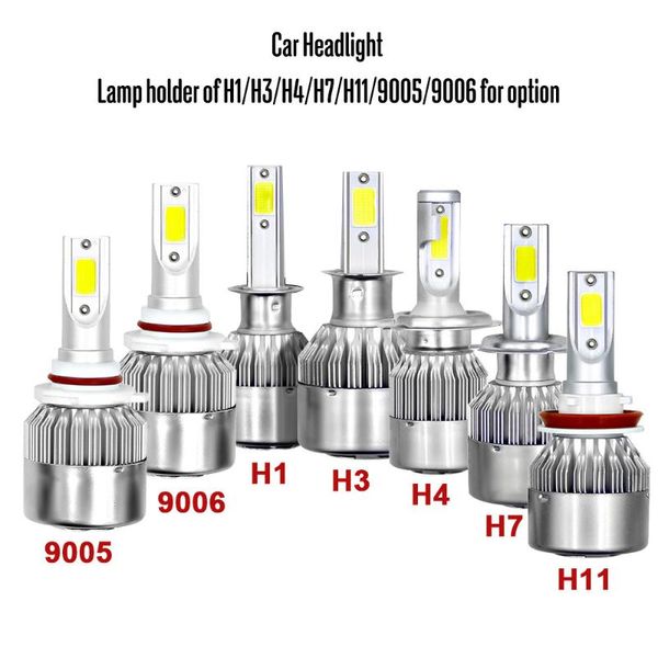 

1pcs car led headlight led driving light headlamp bulb all-in-one conversion kit h1 h3 h4 h7 h11 9005 9006 18w 6000k 3000lm new