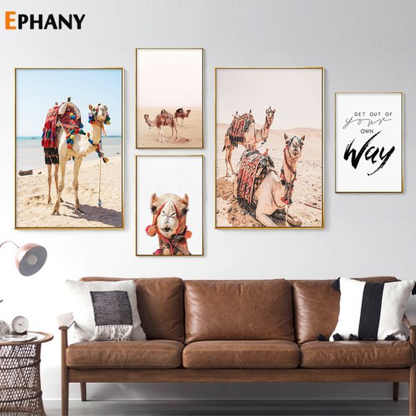 

tropical desert animal llama canvas poster modern wall art print painting nordic decorative pictures for living room home decor