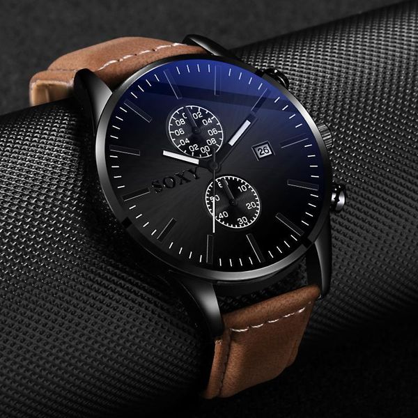 

2020 brand new soxy men' luxury men sports military watches quartz wristwatch male clock date waterproof reloj hombre