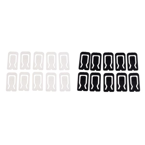 

200 pieces plastic shirt collar pins craft peg clips white + black