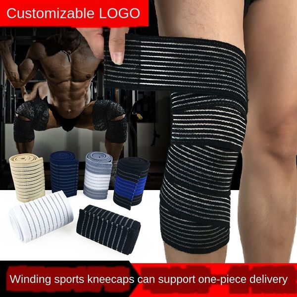 

aqokv sports kneepad winding leg outdoor basketball football fitness squat weightlifting bandage protection basketball protection protective, Black;gray
