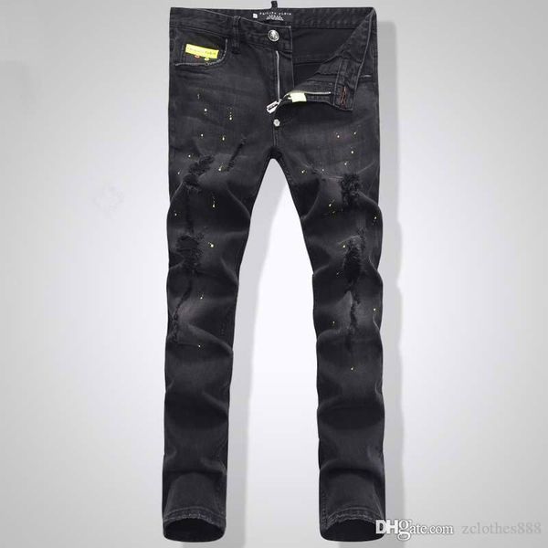 

2020 men s designer jeans brand designer men denim jeans embroidery pants fashion holes mens pants trousers us size 28-38, Blue