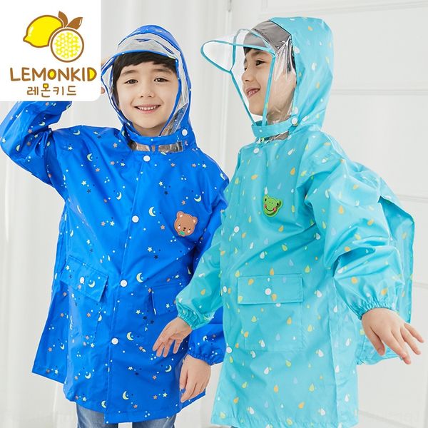 

4kgoc lemonkid special price children's raincoat boys' and girls' hats with schoolbags environmental protection schoolbag stu, Black