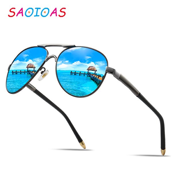 

saoioas pilot style men polarized sunglasses summer uv400 protection driving sun glasses women male, White;black