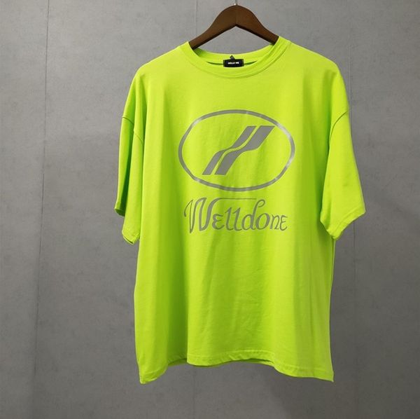 

2020 new reflect t-shirt short sleeve summer male female tee we11done reflect crew neck tee new arrivel, White;black