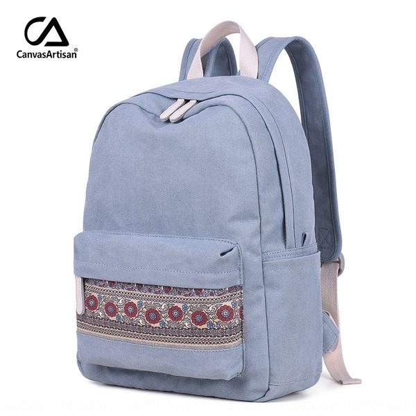 

canvasartisan national style national canvas backpack male and female students bag personalized leisure all-match backpack