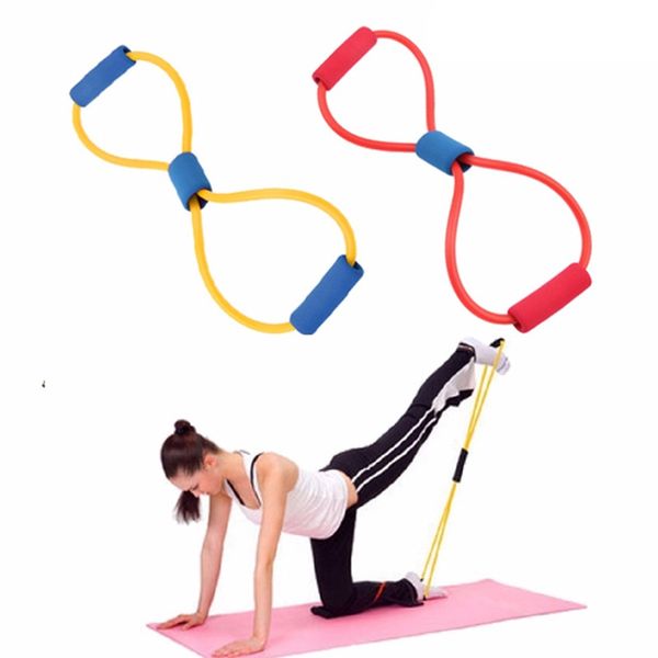 

8 word resistancetraining bands muscle chest expander rope ankle strap fitness exercise workout pulling yoga tube sports