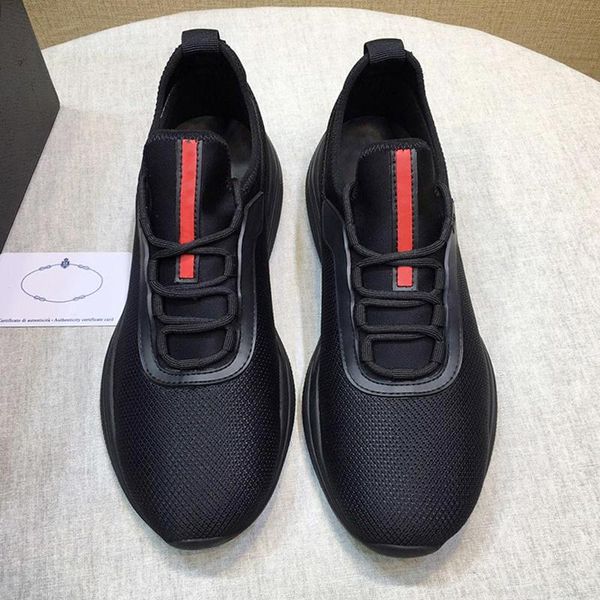 

comfortable mesh and neoprene sneakers men 's shoes fashion style shoes outdoor walking breathable lace -up men shoes scarpe sportive, Black