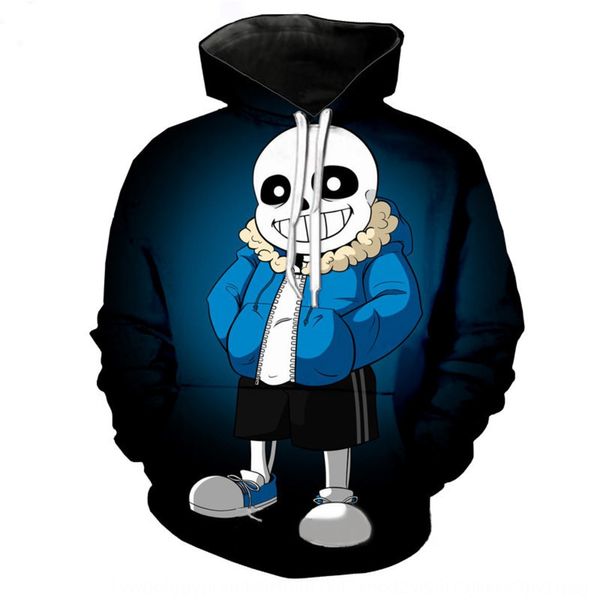

the sweater jacket legendary undertale skull brothers sans 3d printed hooded sweater anime game jacket, Black