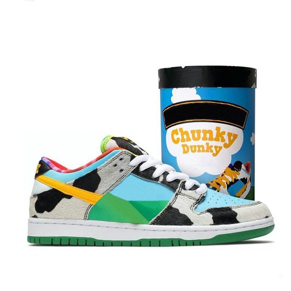 

with ice cream box sb dunk low mens running shoes chunky dunky women outdoor trainers size 36-45, Black