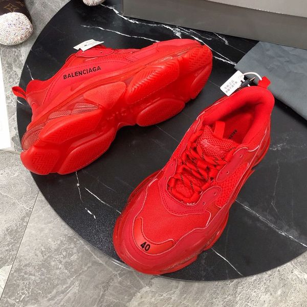 

высокое качество обуви дизайнера luxury mens женщин вскользь ботинки, мужчины и женщины кроссовки модели пара тенниса обувь triple s прозрач, Black