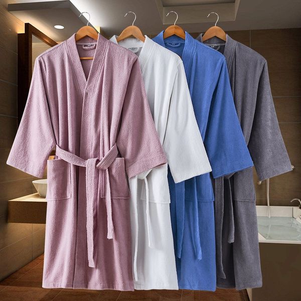 

qih24 l pure cotton nightgown men and women couples winter thickened japanese pajamas long towel towel bathrobe material bathrobe water