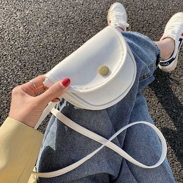 

2020 fashion solid saddle bags women leather crossbody bag travel handbag fashion shoulder messenger bag ladies cross body pack