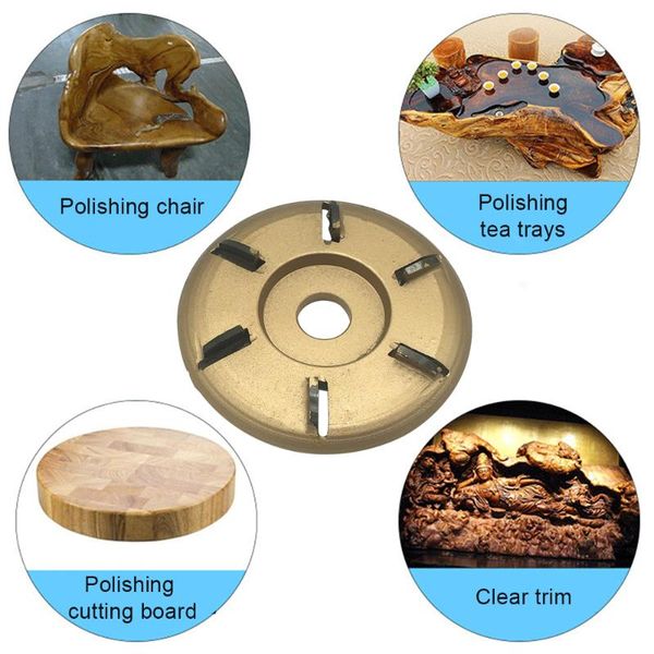 

new 6-teeth power wood carving disc tool milling cutter woodworking turbo tray digging for 16mm aperture angle grinder g