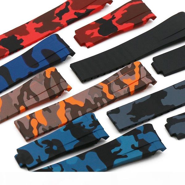 

камуфляж каучуковый ремешок мужские часы для водопроводного призрак di tong ghost king gmt водонепроницаемый силиконовый ремень 20мм, Black;brown