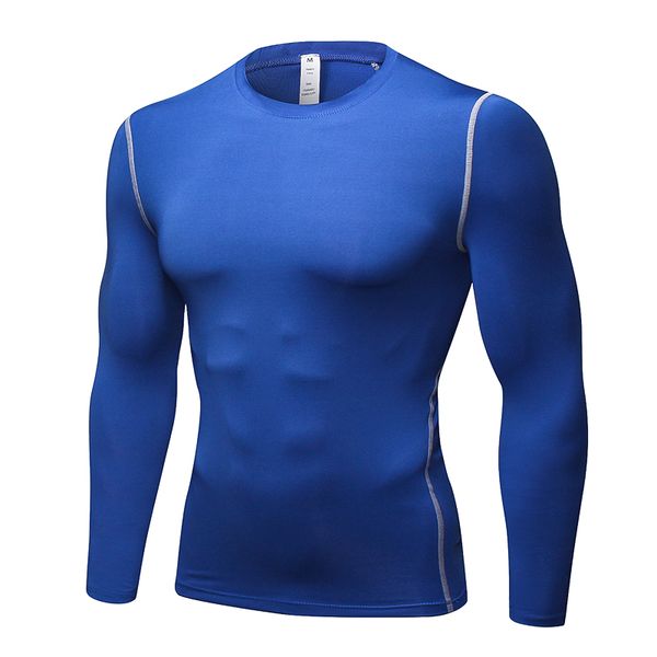 

2019 new quick dry compression tight jersey fitness gym sports running shirt bodybuilding long sleeve black t-shirts men, White;red
