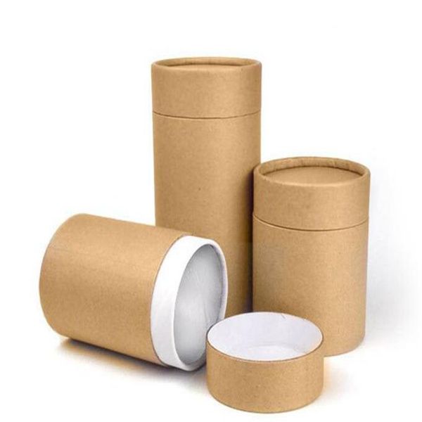 Kraft Paper Tube Упаковочные коробки Чай Упаковка Трубка Рисунок Трубка Упаковочная упаковка Круглые коробки для хранения