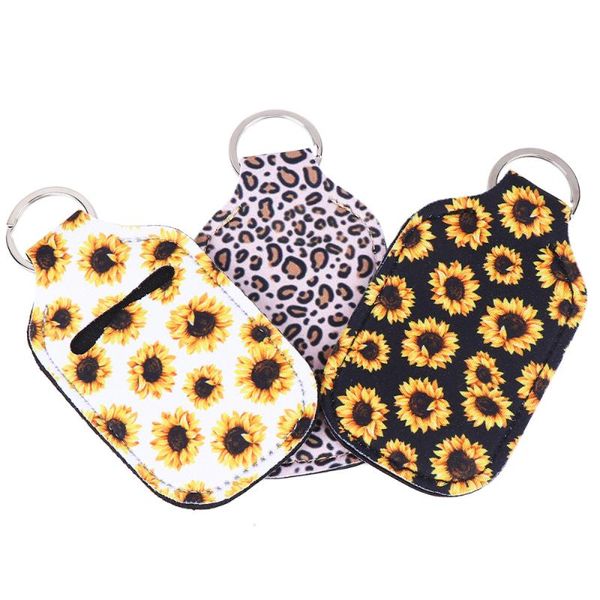 

3pcs 30ml neoprene storage case portable keychain carriers with key ring