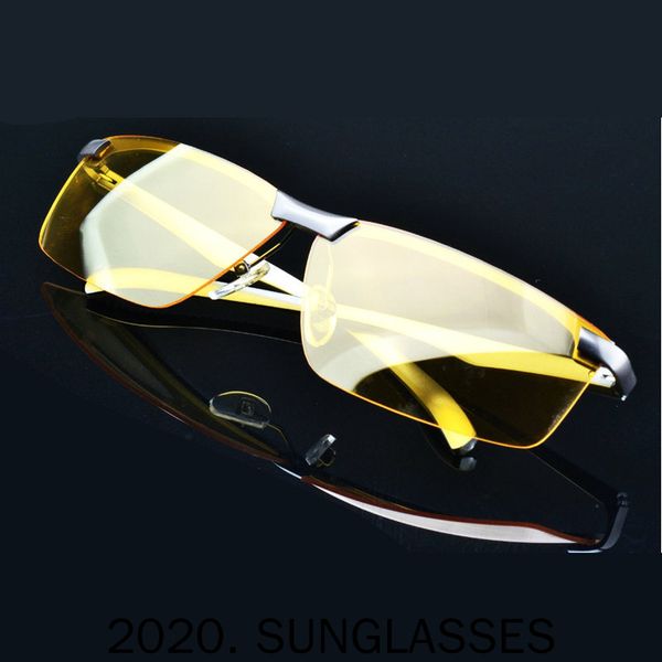 

day & night vision driving polarized sunglasses men's driving glasses anti-glare aluminum magnesium uv400 fml, White;black