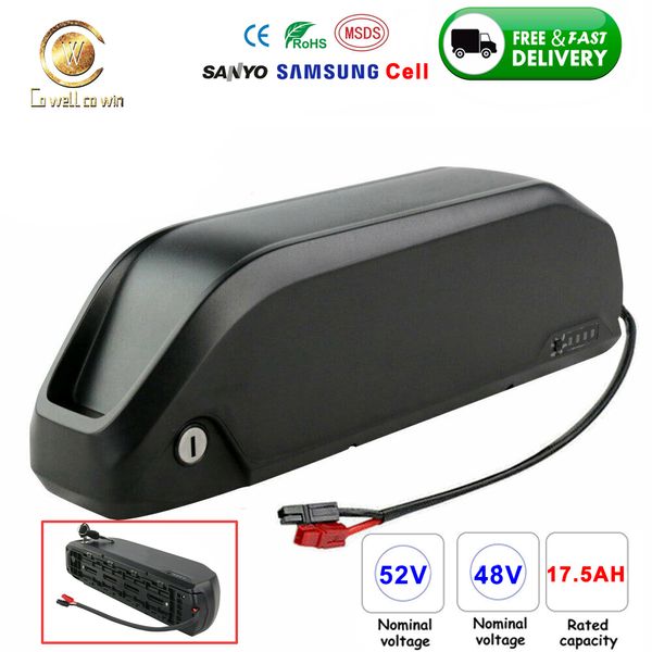 Recarregável 52V 48V 17.5AH 1000W bateria com a Samsung Sanyo 18650 3500mAh celulares Baterias de iões de lítio de bicicleta para bicicleta elétrica