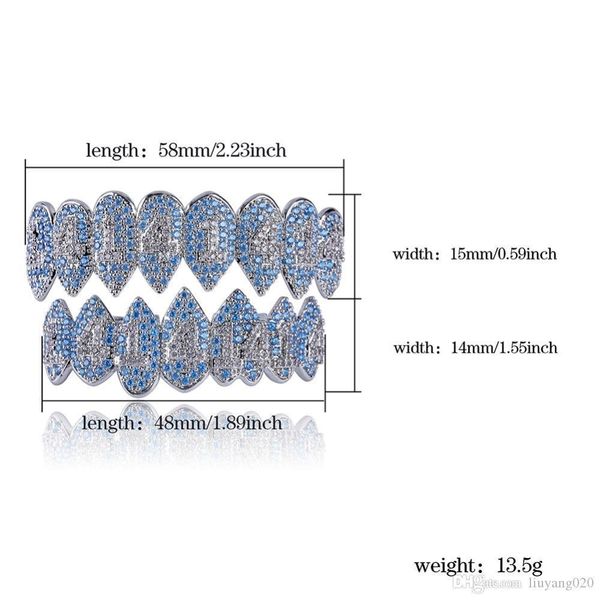 

серебряный цвет iced out 1414 gold grillz кристалл ювелирные изделия аксессуары top bottom грили зубов body jewelry hip hop bling кубический, Black