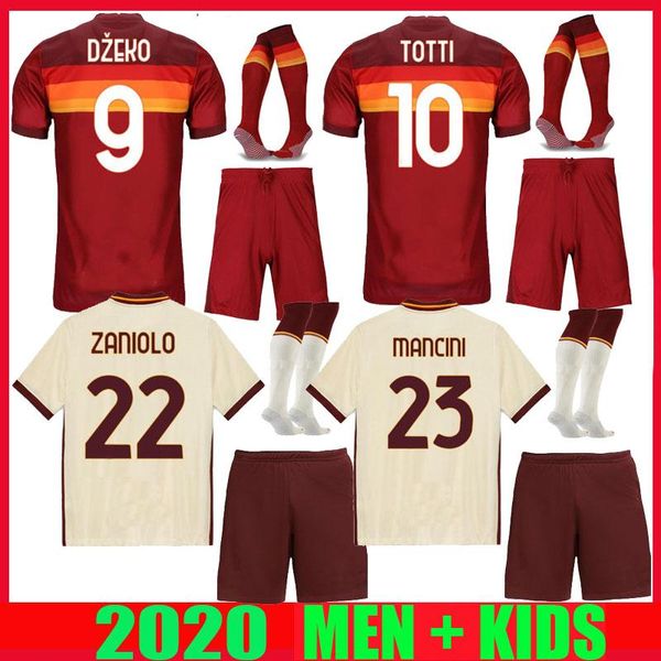 

взрослый комплект 20 21 roma футбол трикотажные домой третий away перотти 2020 2021 рим малия-да калсио schick коларов джеко мужчин наборы м, Black