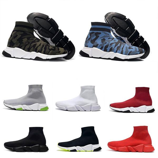 

fashion designer speed trainer sock shoes men women triple black white red glitter volt mens trainers runners casual sports sneakers