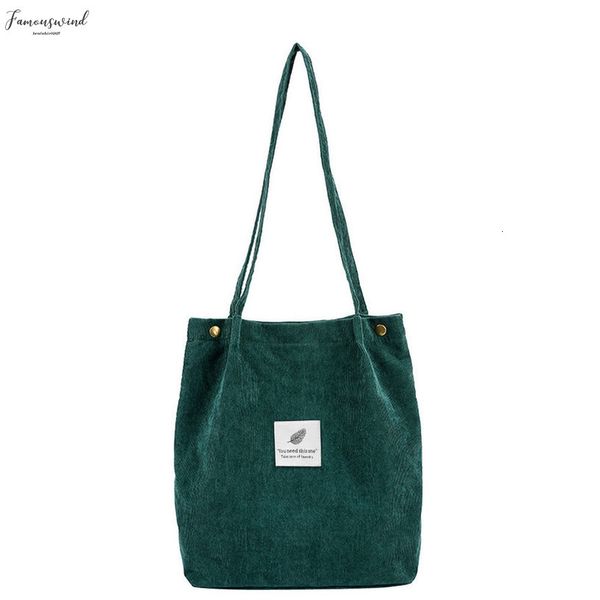 

high capacity women corduroy tote plain ladies casual solid color shoulder bag foldable reusable women shopping beach bag l5
