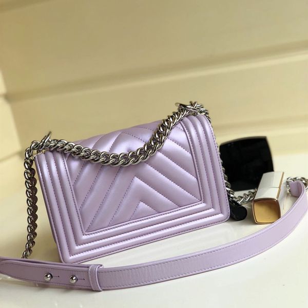 

new ladies one-shoulder bag bead sheepskin grain market unique bright silver agate buckle bright silver hardware with imported cotton