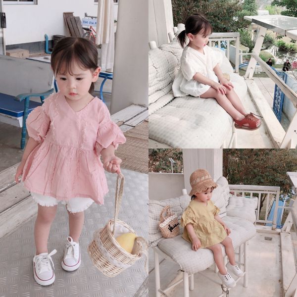 

nwxsc small 2019 new wear korean style girl baby princess children's clothing doll children's clothing style v-neck doll comfortab, White;black