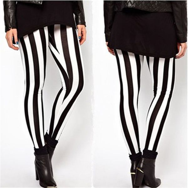 

vertical stripes leggings women soft joggings golden black pants patchwork slim legging stretch broadcloth fitness trousers