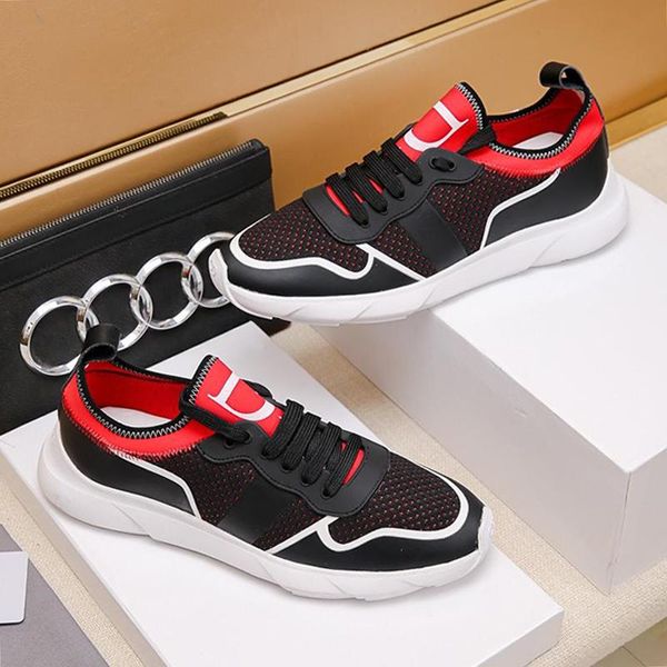 

b21 neo sneaker in black and red technical knit mens shoes casual low fashion vintage luxury lace -up shoes chunky sneakers