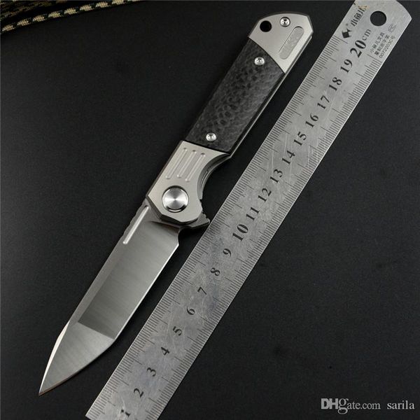 

TwoSun d2 blade folding Pocket Knife tactical knives hunting Knives Titanium Carbon Fiber flipper outdoor Knife for gift collections TS49