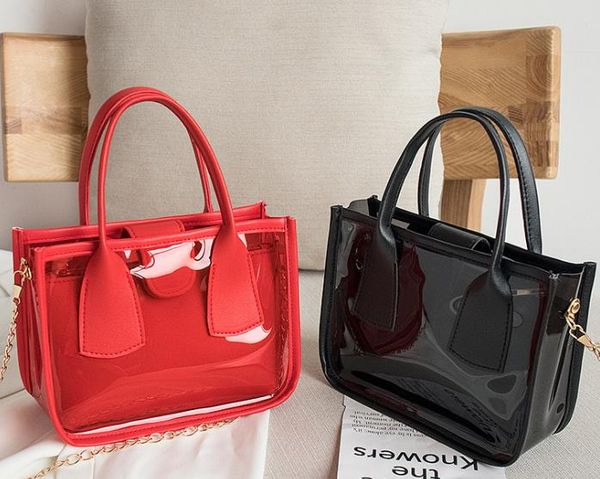 

designer jelly mother-child transparent bag 2020 summer new handbag shoulder bag