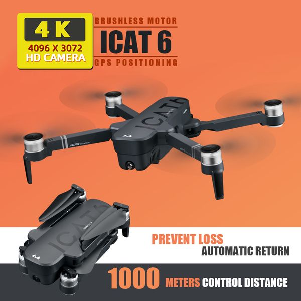 

icat6 toys dron drone 4k drones gps with camera hd rc helicopter profissional dron selfie