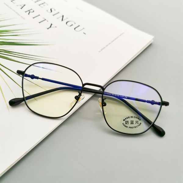 

new irregular metal myopia frame and women's same blue-proof plain glasses myopia glasses frame men's, Silver