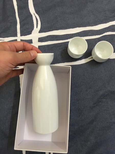 

porcelain shochu sake set pot wine bottle 2 cups ceramic sake sets