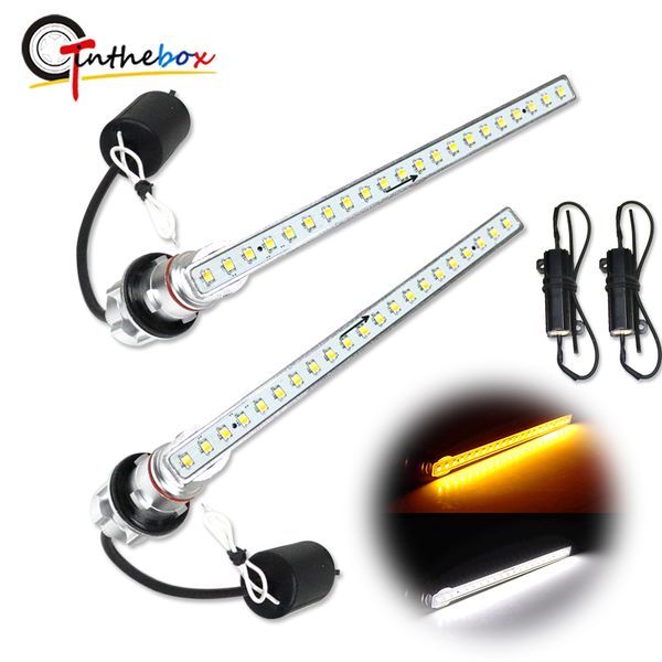 

dual-color amber/ white sequential flowing led front turn signal light /drl strips for alphard /vellfire 30 series previous term