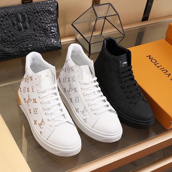 

drop ship mens shoes vintage luxury designer footwears herren sportschuhe sports lace -up high plus size casual men boots, Black