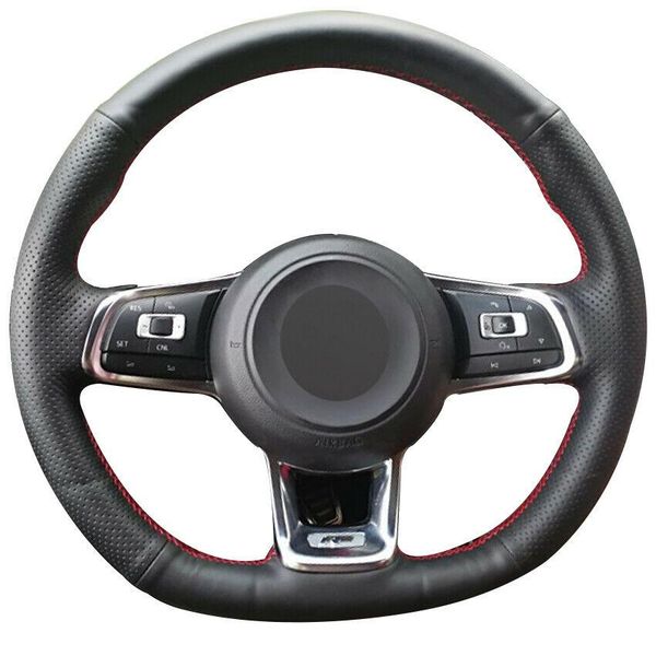 

for volkswagen golf 7 gti steering wheel cover black artificial leather custom
